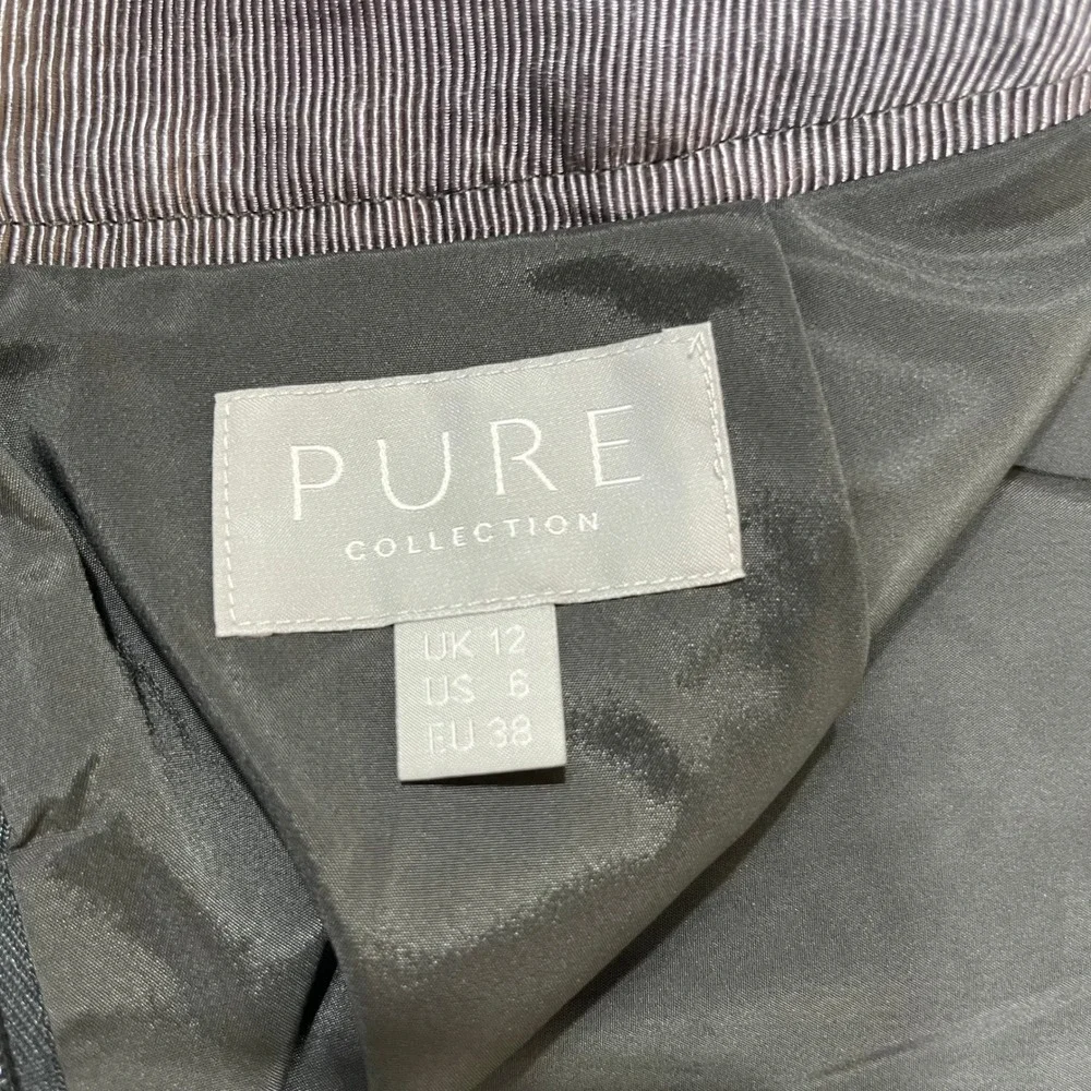 Pure Collection Sequin Pencil Skirt Women 6 Charcoal Gray Sparkle Holiday Party